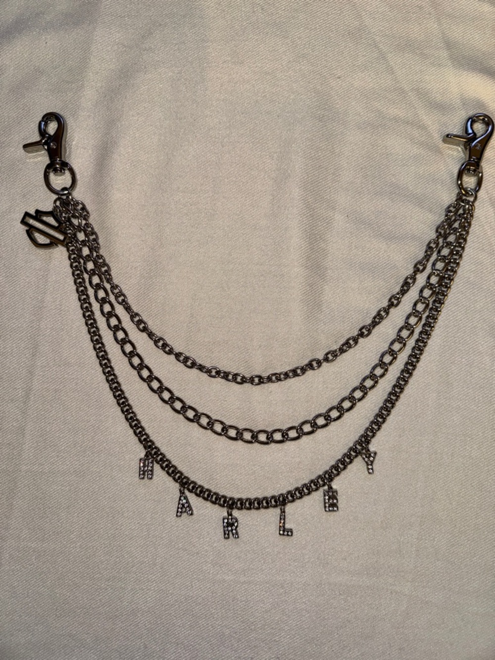 Harley-Davidson silver tone Multi-Chain with Letter Charms